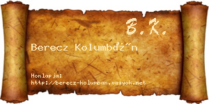 Berecz Kolumbán névjegykártya